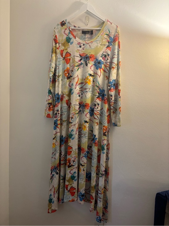 Attitudes by Renee Dresses & Skirts - Attitudes by Renee Long Floral Maxi Dress with Blue & Orange Blooms Size Large